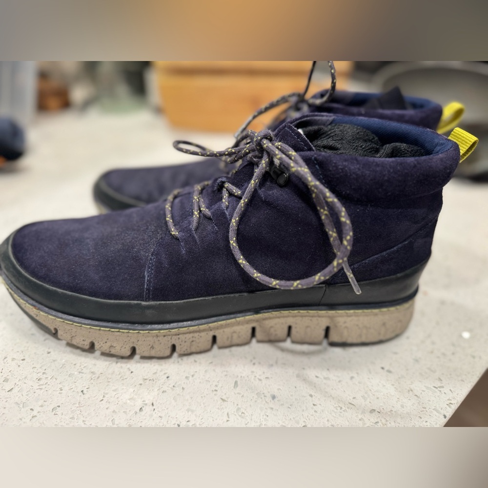 Cole Haan Zerogrand “Rugged Chukka Boots” Blue Leather